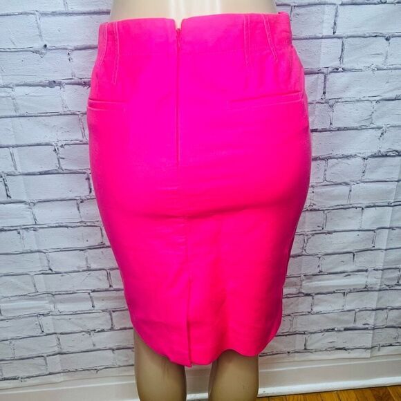 J. Crew Womens Pink Knee Length Form Fitting High Rise No. 2 Pencil Skirt Size 4 - Picture 2 of 7